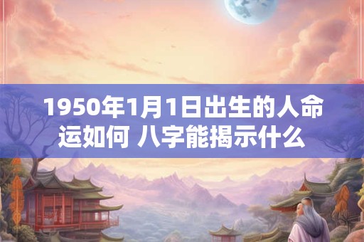 1950年1月1日出生的人命运如何 八字能揭示什么