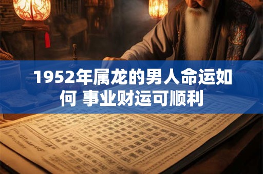 1952年属龙的男人命运如何 事业财运可顺利