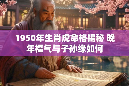 1950年生肖虎命格揭秘 晚年福气与子孙缘如何