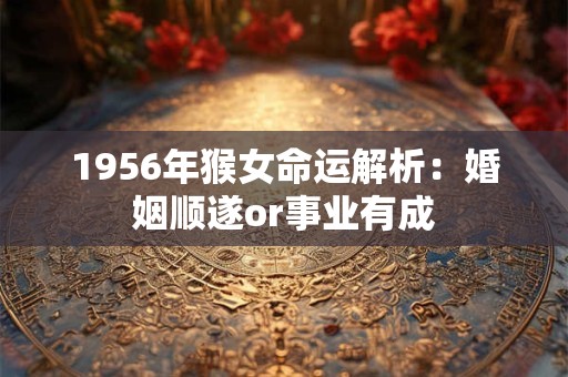 1956年猴女命运解析：婚姻顺遂or事业有成