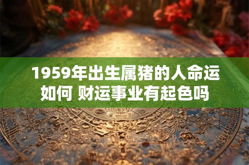 1959年出生属猪的人命运如何 财运事业有起色吗