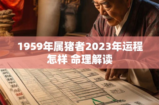 1959年属猪者2023年运程怎样 命理解读