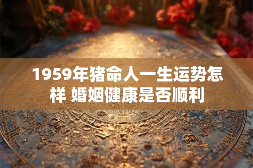 1959年猪命人一生运势怎样 婚姻健康是否顺利