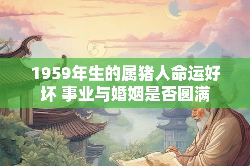 1959年生的属猪人命运好坏 事业与婚姻是否圆满