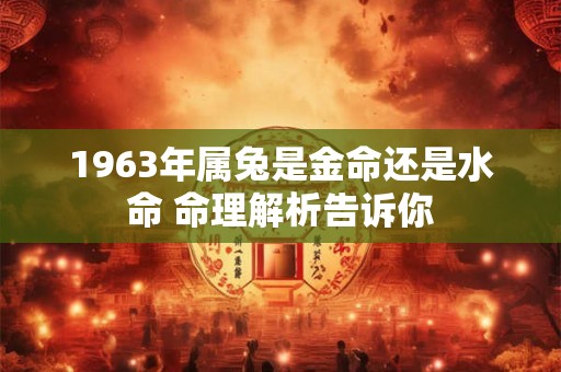 详细阅读:1963年属兔是金命还是水命 命理解析告诉你 1963年属兔是金命还是水命 命理解析告诉你