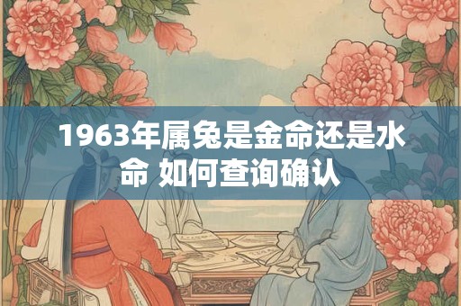 1963年属兔是金命还是水命 如何查询确认