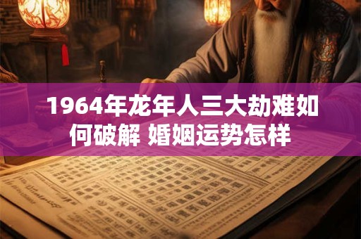 1964年龙年人三大劫难如何破解 婚姻运势怎样