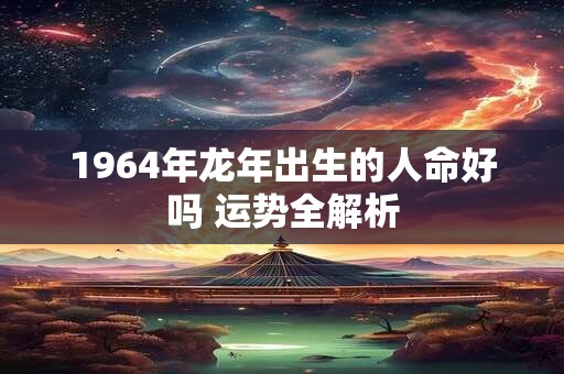 1964年龙年出生的人命好吗 运势全解析