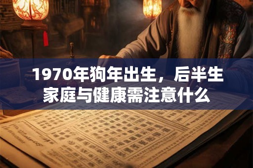 1970年狗年出生，后半生家庭与健康需注意什么