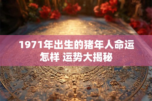 1971年出生的猪年人命运怎样 运势大揭秘