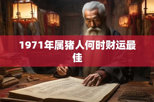 1971年属猪人何时财运最佳
