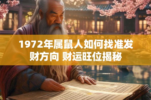 1972年属鼠人如何找准发财方向 财运旺位揭秘