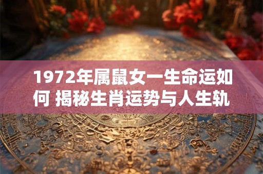 详细阅读:1972年属鼠女一生命运如何 揭秘生肖运势与人生轨迹 1972年属鼠女一生命运如何 揭秘生肖运势与人生轨迹