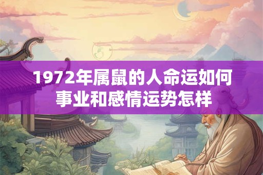 1972年属鼠的人命运如何 事业和感情运势怎样