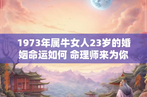 1973年属牛女人23岁的婚姻命运如何 命理师来为你揭秘