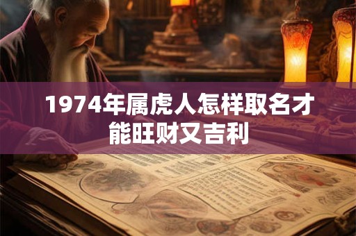 1974年属虎人怎样取名才能旺财又吉利