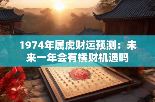 1974年属虎财运预测：未来一年会有横财机遇吗