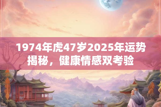 1974年虎47岁2025年运势揭秘，健康情感双考验