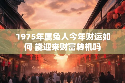 1975年属兔人今年财运如何 能迎来财富转机吗