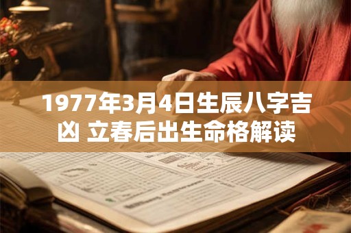 1977年3月4日生辰八字吉凶 立春后出生命格解读