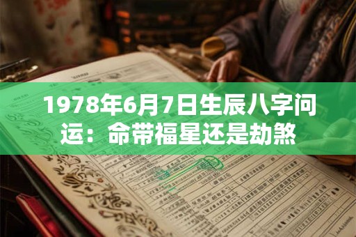 1978年6月7日生辰八字问运：命带福星还是劫煞