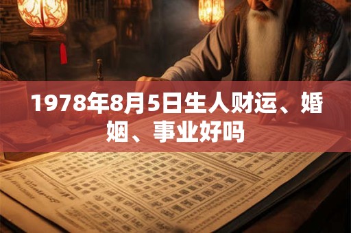 1978年8月5日生人财运、婚姻、事业好吗
