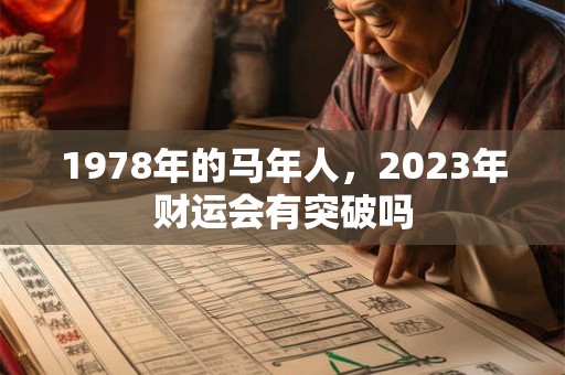 1978年的马年人，2023年财运会有突破吗