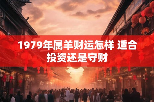 1979年属羊财运怎样 适合投资还是守财