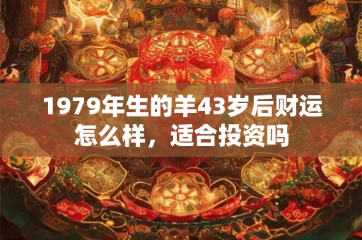 1979年生的羊43岁后财运怎么样，适合投资吗