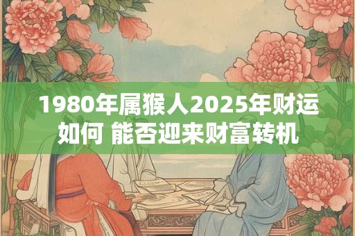 1980年属猴人2025年财运如何 能否迎来财富转机