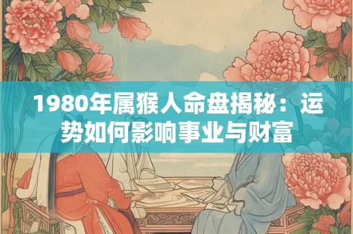 1980年属猴人命盘揭秘：运势如何影响事业与财富