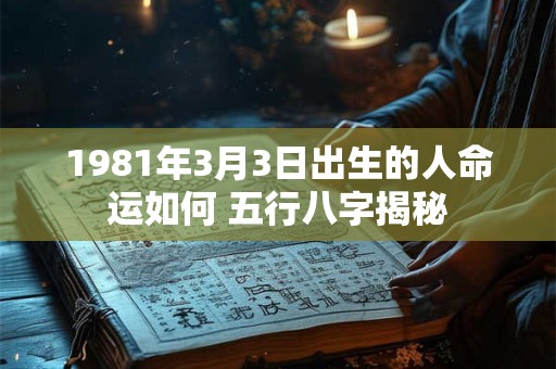 1981年3月3日出生的人命运如何 五行八字揭秘
