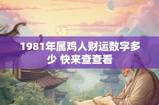 1981年属鸡人财运数字多少 快来查查看