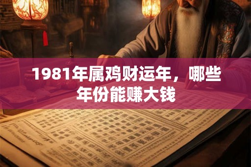 1981年属鸡财运年，哪些年份能赚大钱
