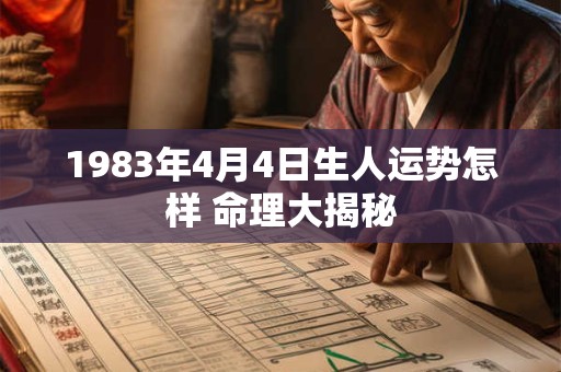 1983年4月4日生人运势怎样 命理大揭秘