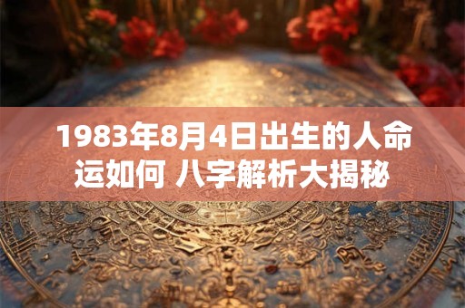 1983年8月4日出生的人命运如何 八字解析大揭秘