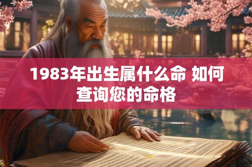 详细阅读:1983年出生属什么命 如何查询您的命格 1983年出生属什么命 如何查询您的命格