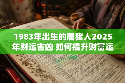 1983年出生的属猪人2025年财运吉凶 如何提升财富运势