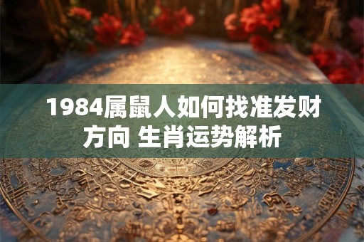 1984属鼠人如何找准发财方向 生肖运势解析