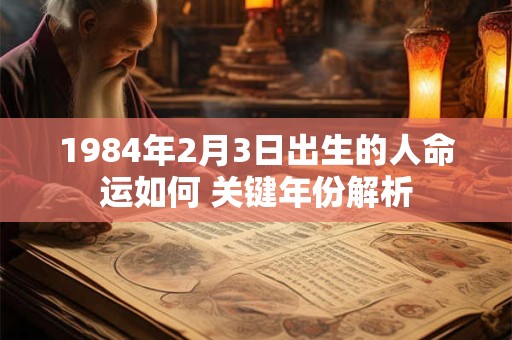 1984年2月3日出生的人命运如何 关键年份解析