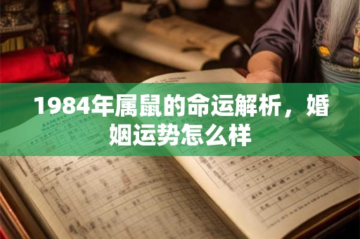 1984年属鼠的命运解析，婚姻运势怎么样