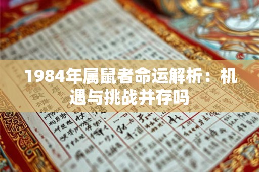 1984年属鼠者命运解析：机遇与挑战并存吗