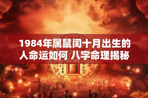 1984年属鼠闰十月出生的人命运如何 八字命理揭秘