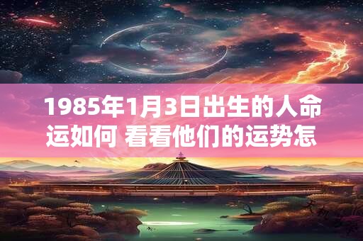 1985年1月3日出生的人命运如何 看看他们的运势怎么样