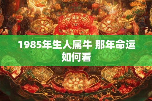 1985年生人属牛 那年命运如何看