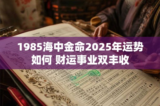 1985海中金命2025年运势如何 财运事业双丰收