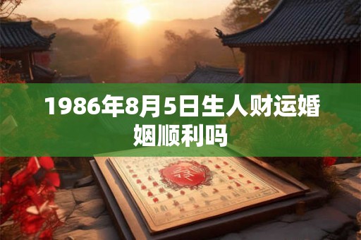 1986年8月5日生人财运婚姻顺利吗