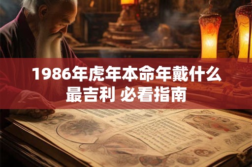 1986年虎年本命年戴什么最吉利 必看指南