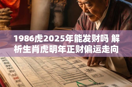 1986虎2025年能发财吗 解析生肖虎明年正财偏运走向