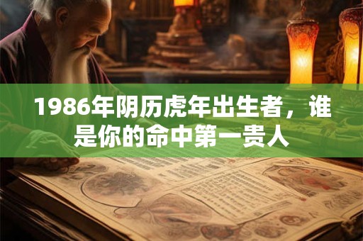 1986年阴历虎年出生者，谁是你的命中第一贵人
